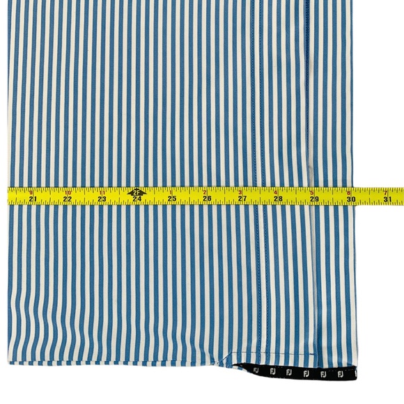 FootJoy “FJ” Men’s Large Golf Polo Striped White, Blue - Picture 9 of 9